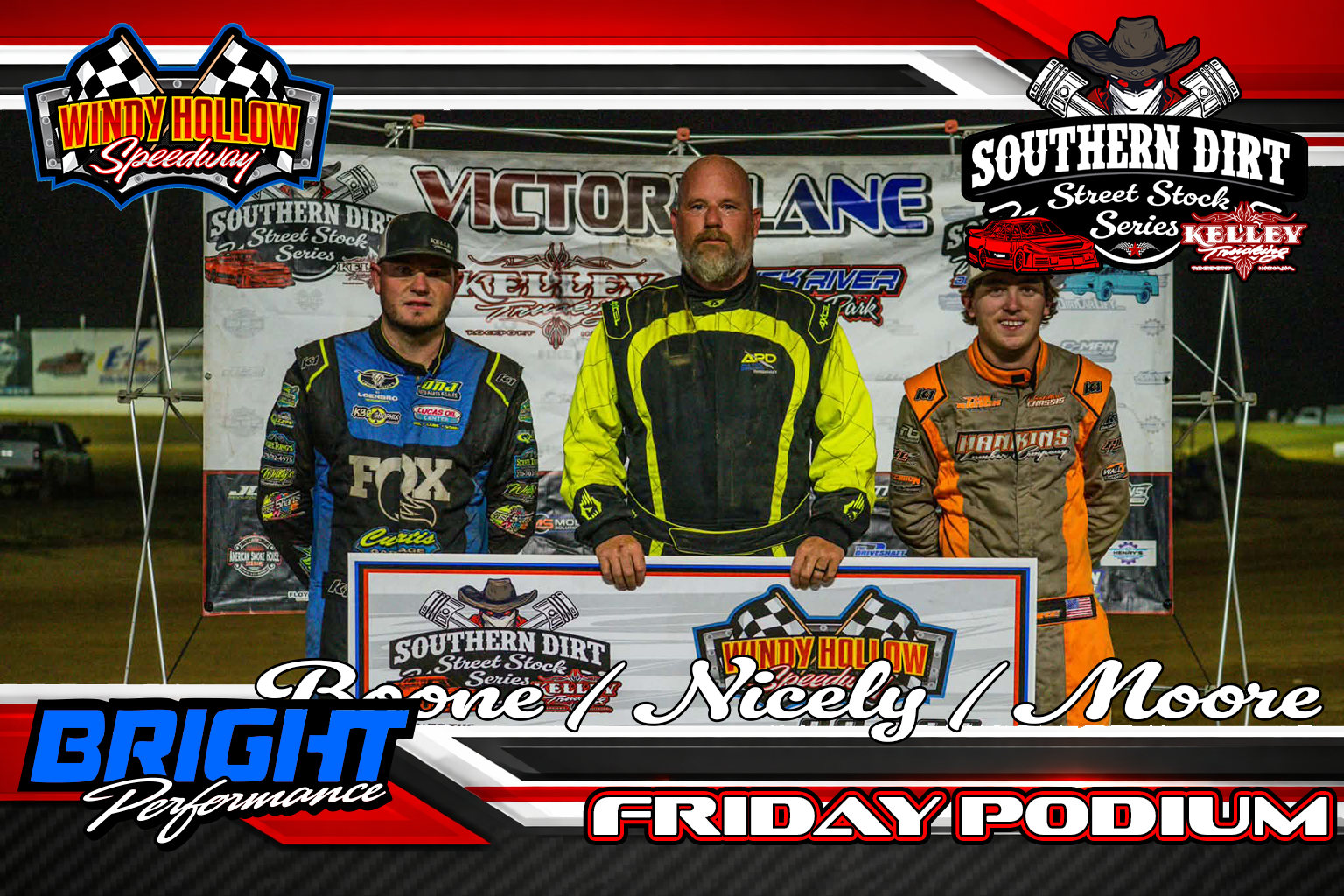 Boone / Nicely / Moore - Brights Performance Podium