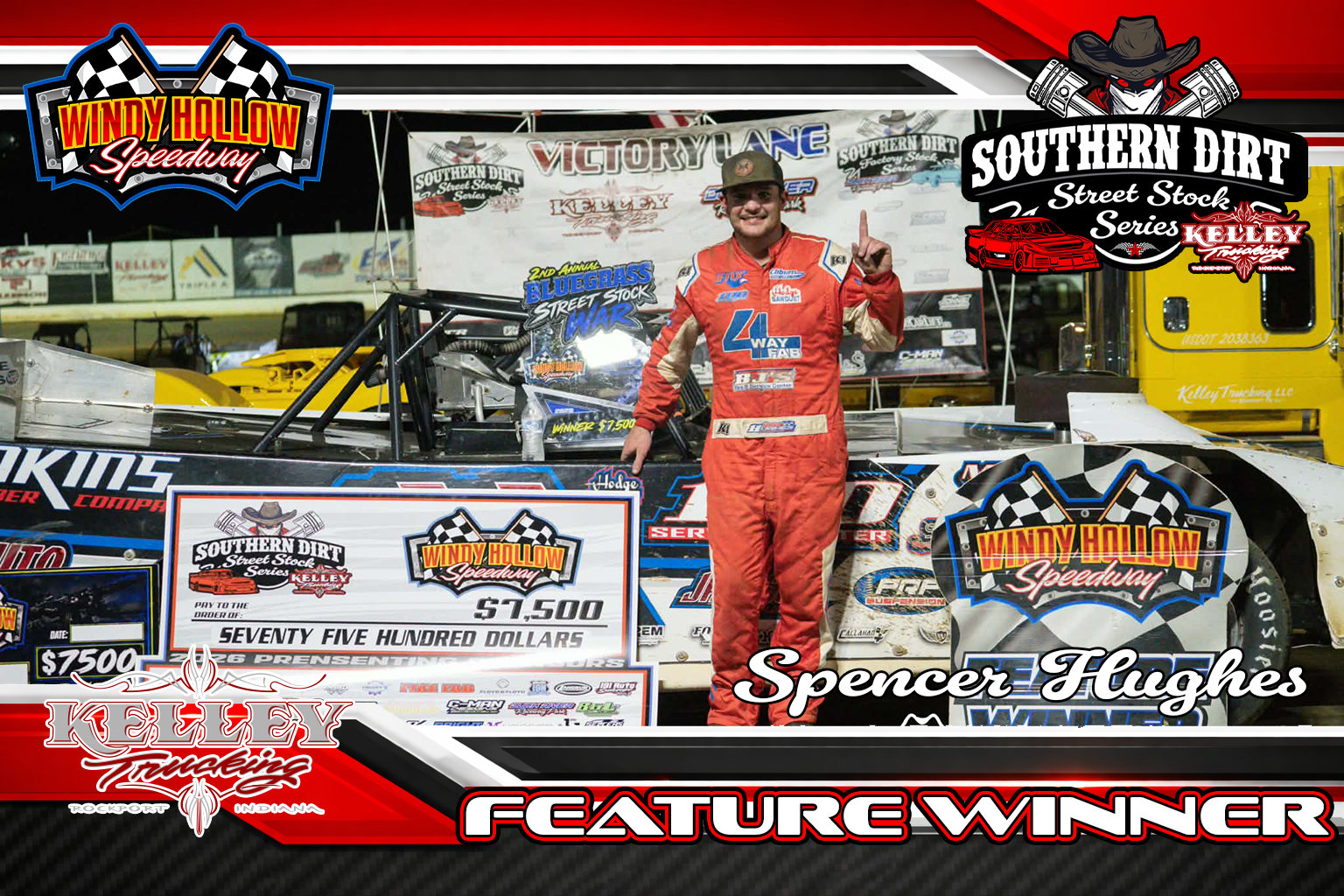 Spencer Hughes, Kelley Trucking feature winner